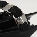 Salvatore Ferragamo Vala Hand Bag Canvas Black Silver Auth 143256-14