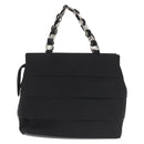 Salvatore Ferragamo Vala Hand Bag Canvas Black Silver Auth 143256-3