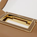 Salvatore Ferragamo Gancini Tote Bag Leather Beige Gold Auth 143257-14