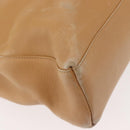 Salvatore Ferragamo Gancini Tote Bag Leather Beige Gold Auth 143257-10