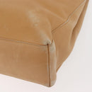 Salvatore Ferragamo Gancini Tote Bag Leather Beige Gold Auth 143257-15