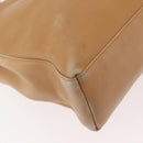 Salvatore Ferragamo Gancini Tote Bag Leather Beige Gold Auth 143257-16