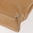 Salvatore Ferragamo Gancini Tote Bag Leather Beige Gold Auth 143257-17