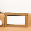 Salvatore Ferragamo Gancini Tote Bag Leather Beige Gold Auth 143257-18