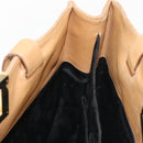 Salvatore Ferragamo Gancini Tote Bag Leather Beige Gold Auth 143257-22