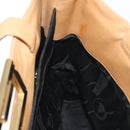 Salvatore Ferragamo Gancini Tote Bag Leather Beige Gold Auth 143257-23