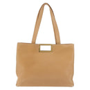 Salvatore Ferragamo Gancini Tote Bag Leather Beige Gold Auth 143257-2
