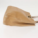 Salvatore Ferragamo Gancini Tote Bag Leather Beige Gold Auth 143257-3
