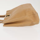 Salvatore Ferragamo Gancini Tote Bag Leather Beige Gold Auth 143257-4