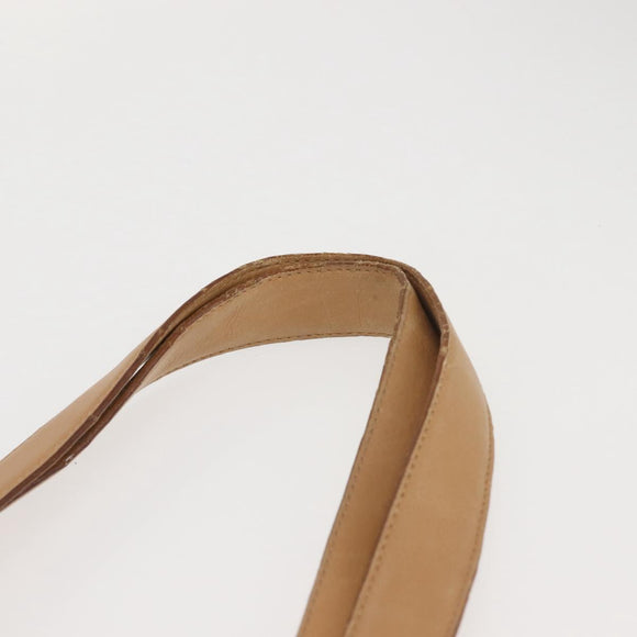 Salvatore Ferragamo Gancini Tote Bag Leather Beige Gold Auth 143257