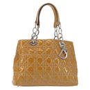 Christian Dior Canage Hand Bag Enamel Yellow Silver Auth 143263-1