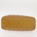 Christian Dior Canage Hand Bag Enamel Yellow Silver Auth 143263-6