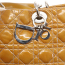 Christian Dior Canage Hand Bag Enamel Yellow Silver Auth 143263-10