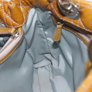 Christian Dior Canage Hand Bag Enamel Yellow Silver Auth 143263-20