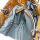 Christian Dior Canage Hand Bag Enamel Yellow Silver Auth 143263-23