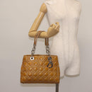 Christian Dior Canage Hand Bag Enamel Yellow Silver Auth 143263-26