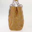 Christian Dior Canage Hand Bag Enamel Yellow Silver Auth 143263-4