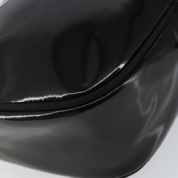 Salvatore Ferragamo Vala Shoulder Bag Enamel Black Gold Auth 143264