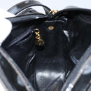 Salvatore Ferragamo Vala Shoulder Bag Enamel Black Gold Auth 143264-19