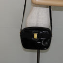 Salvatore Ferragamo Vala Shoulder Bag Enamel Black Gold Auth 143264-21