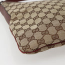 GUCCI GG Canvas Shoulder Bag Beige Silver 113013 Auth 143267-14