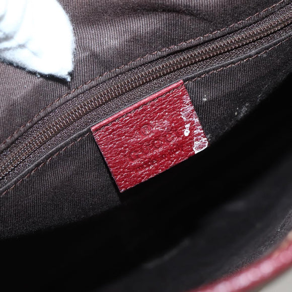 GUCCI GG Canvas Shoulder Bag Beige Silver 113013 Auth 143267