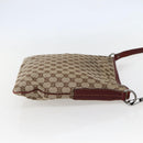 GUCCI GG Canvas Shoulder Bag Beige Silver 113013 Auth 143267-4