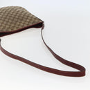 GUCCI GG Canvas Shoulder Bag Beige Silver 113013 Auth 143267-7