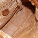 GUCCI Bamboo Hand Bag Leather 2way Beige Silver 001 1577 Auth 143268-17