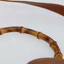 GUCCI Bamboo Hand Bag Leather 2way Beige Silver 001 1577 Auth 143268-8