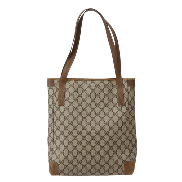 GUCCI GG Supreme Tote Bag PVC Beige Gold 002 37 0035 Auth 143269