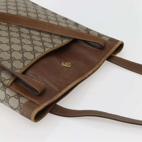 GUCCI GG Supreme Tote Bag PVC Beige Gold 002 37 0035 Auth 143269