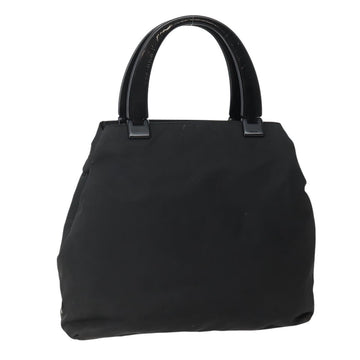 PRADA Hand Bag Nylon Black Silver Auth 143271