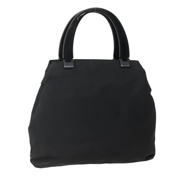 PRADA Hand Bag Nylon Black Silver Auth 143271