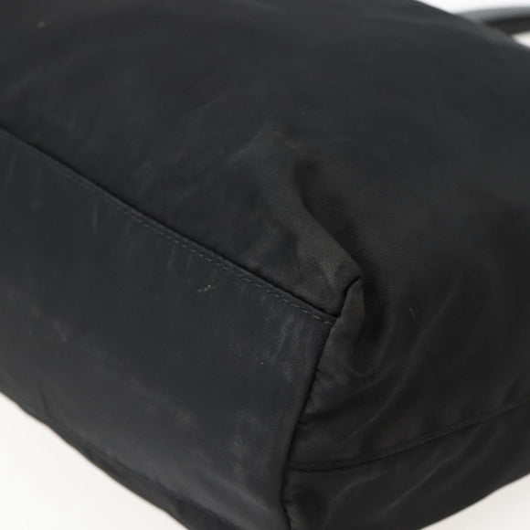PRADA Hand Bag Nylon Black Silver Auth 143271