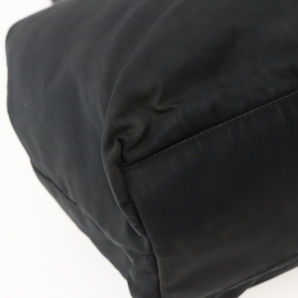 PRADA Hand Bag Nylon Black Silver Auth 143271