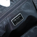 PRADA Hand Bag Nylon Black Silver Auth 143271-18