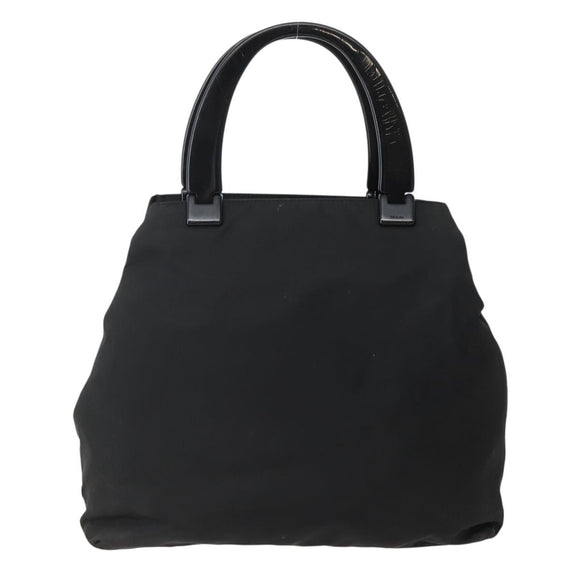 PRADA Hand Bag Nylon Black Silver Auth 143271