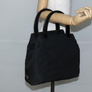 PRADA Hand Bag Nylon Black Silver Auth 143271-23
