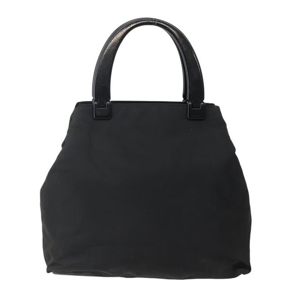 PRADA Hand Bag Nylon Black Silver Auth 143271