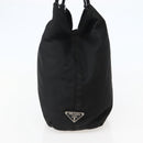 PRADA Hand Bag Nylon Black Silver Auth 143271-3