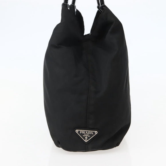 PRADA Hand Bag Nylon Black Silver Auth 143271