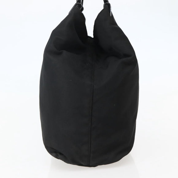 PRADA Hand Bag Nylon Black Silver Auth 143271