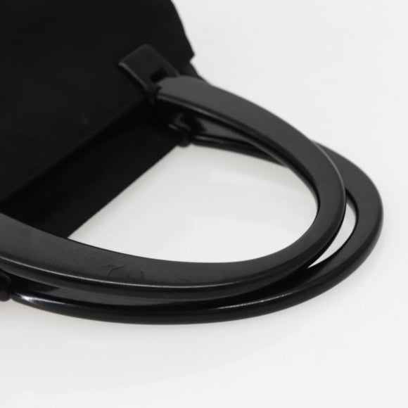 PRADA Hand Bag Nylon Black Silver Auth 143271