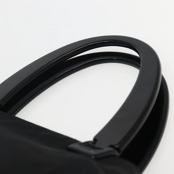PRADA Hand Bag Nylon Black Silver Auth 143271