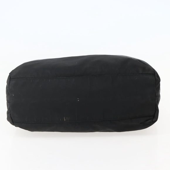 PRADA Hand Bag Nylon Black Silver Auth 143271