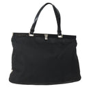 PRADA Tote Bag Nylon Black Silver Auth 143273-1