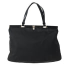 PRADA Tote Bag Nylon Black Silver Auth 143273-13