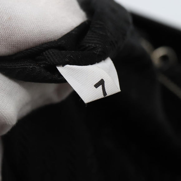 PRADA Tote Bag Nylon Black Silver Auth 143273