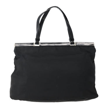 PRADA Tote Bag Nylon Black Silver Auth 143273 - 0